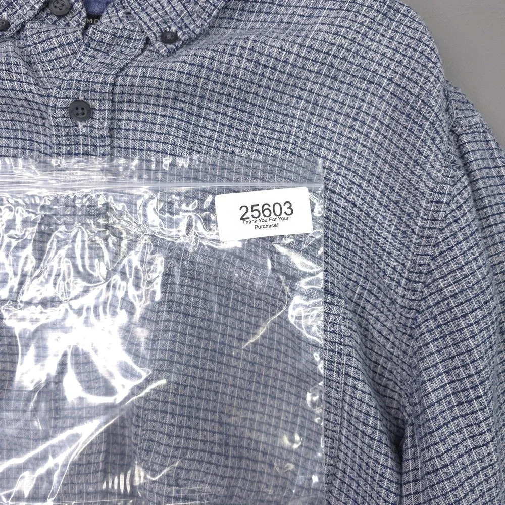Banana Republic Shirt Mens Large Blue Camden Fit Linen Long Sleeve Button Down